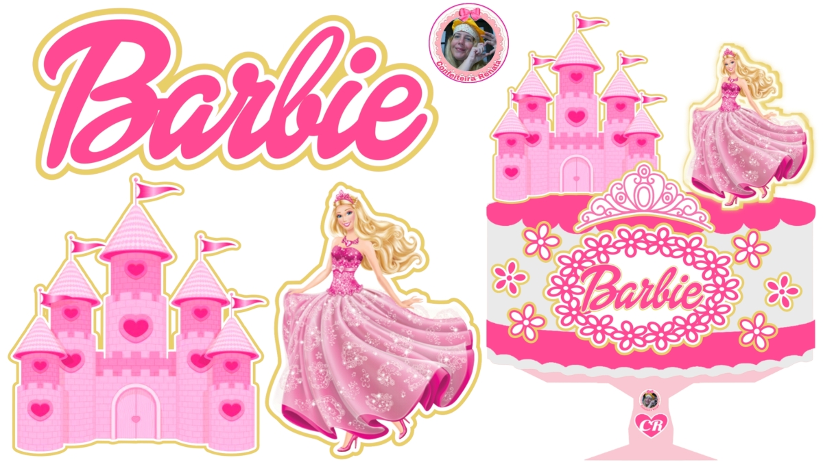 Topo Topper Decoração Bolo Festa Barbie